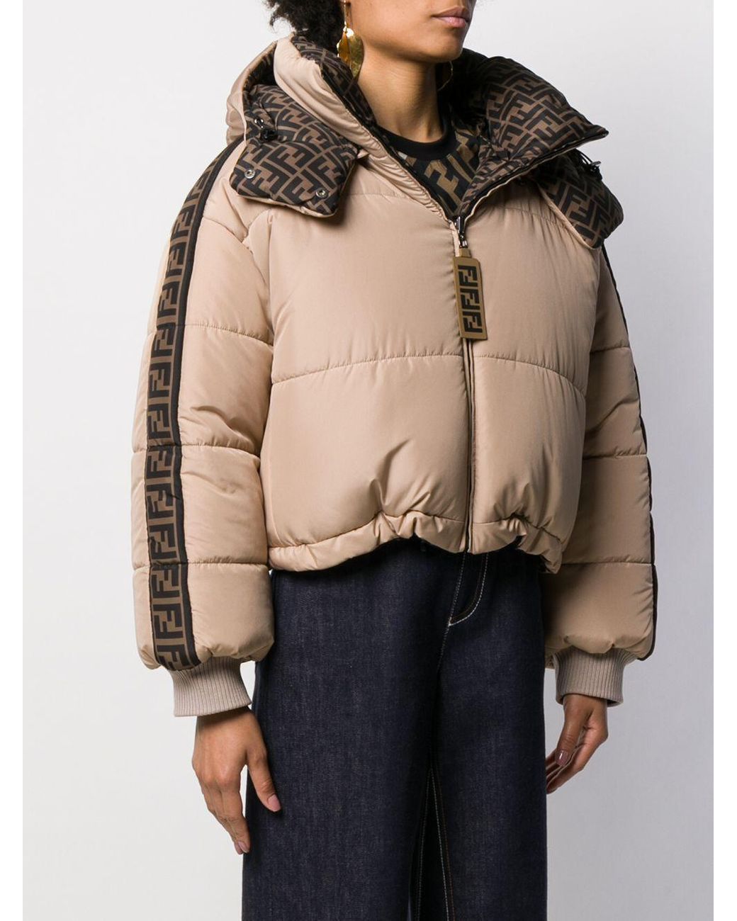 Fendi Synthetic Logo Reversible Puffer Jacket | Lyst UK