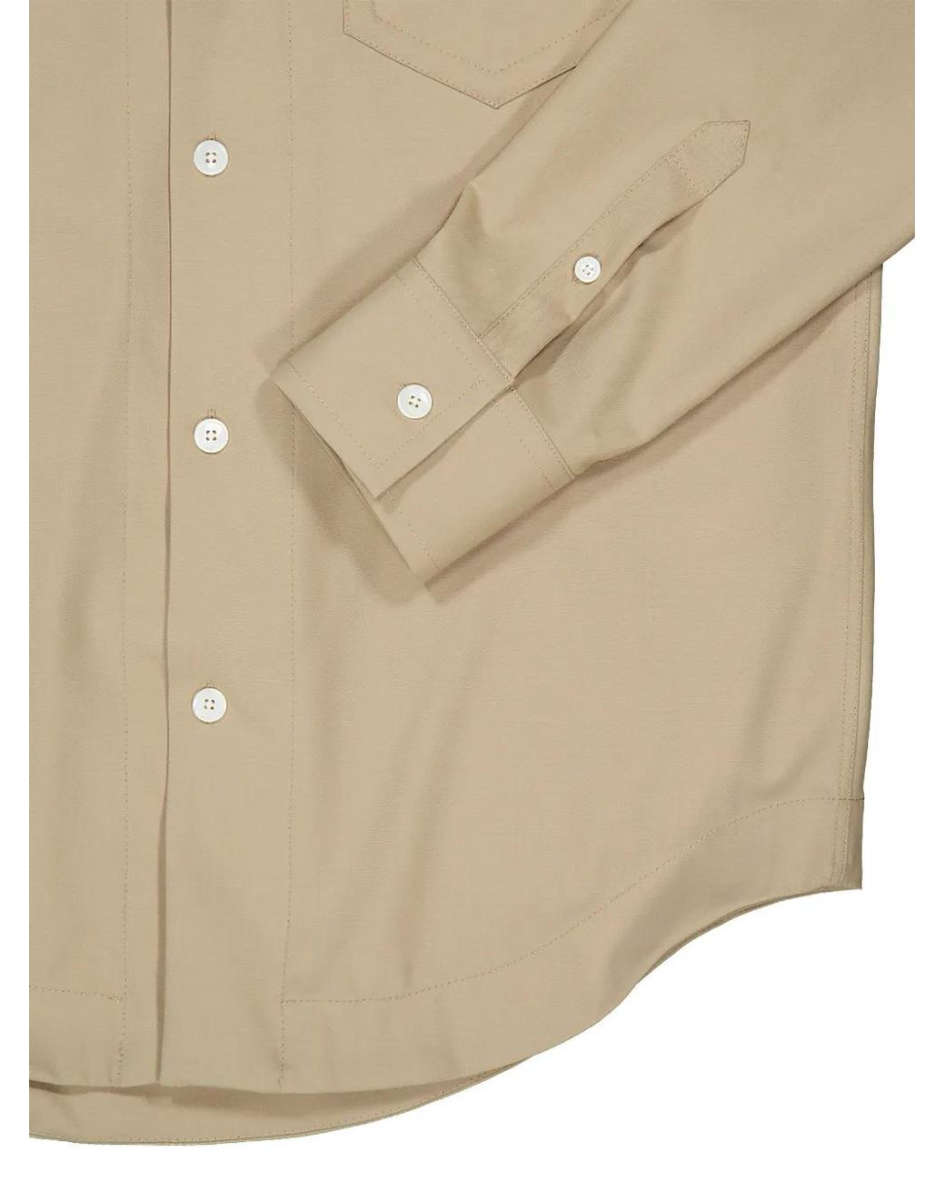 AMI Natural Sharp-Collar Shirt