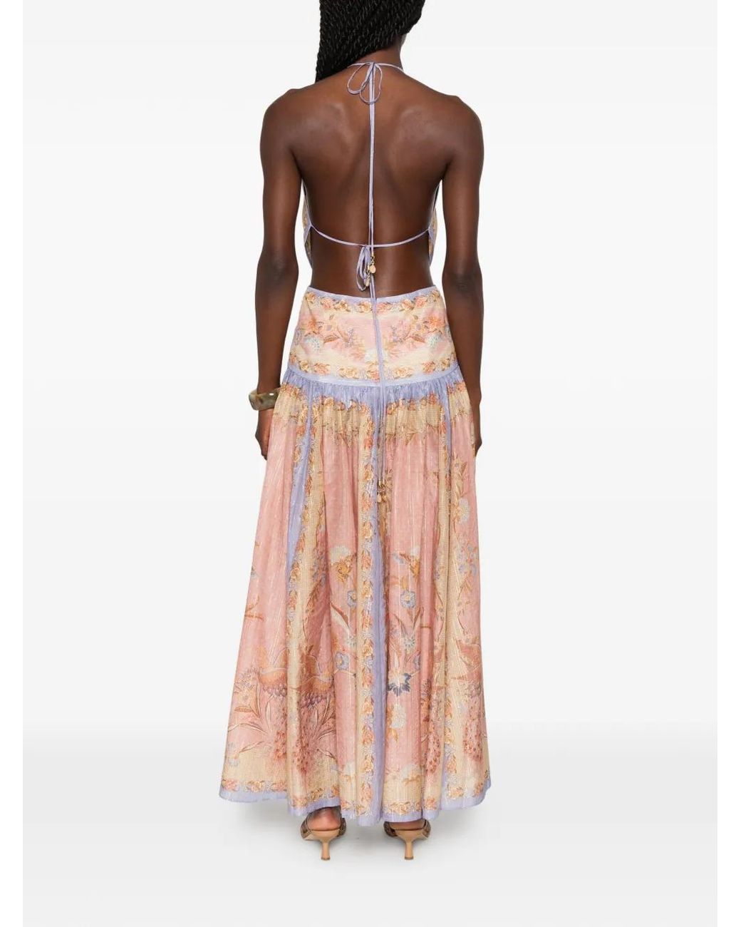 Zimmermann White Indra Plunge Halter Maxi Dress