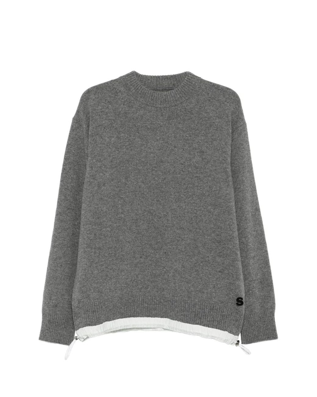 Sacai Pullover Mit Logo-Patch in Gray für Herren