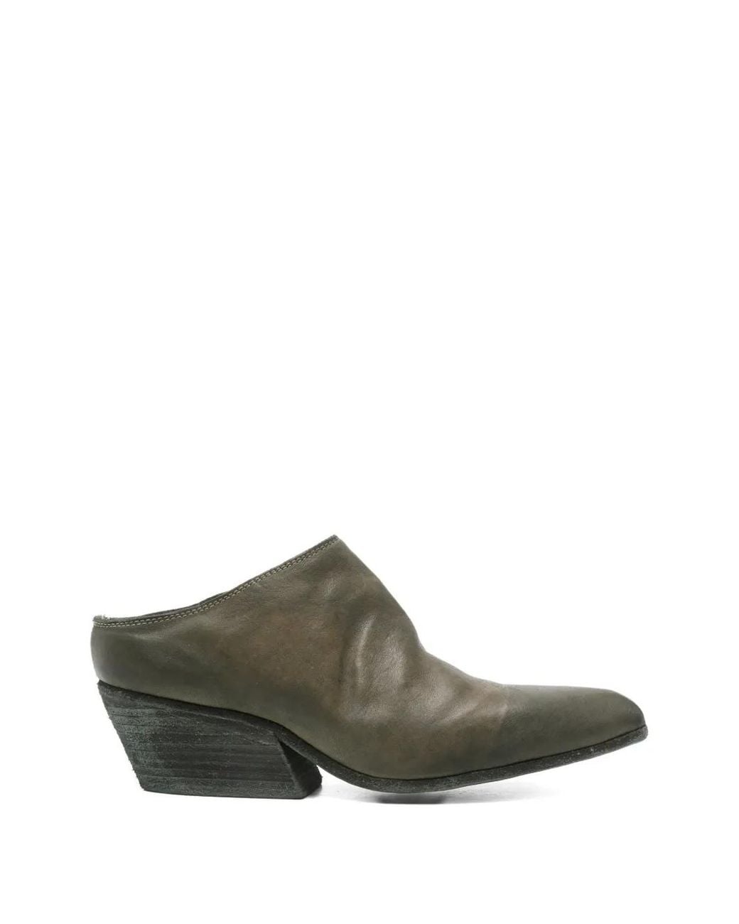 Guidi Green Mules Aus Leder