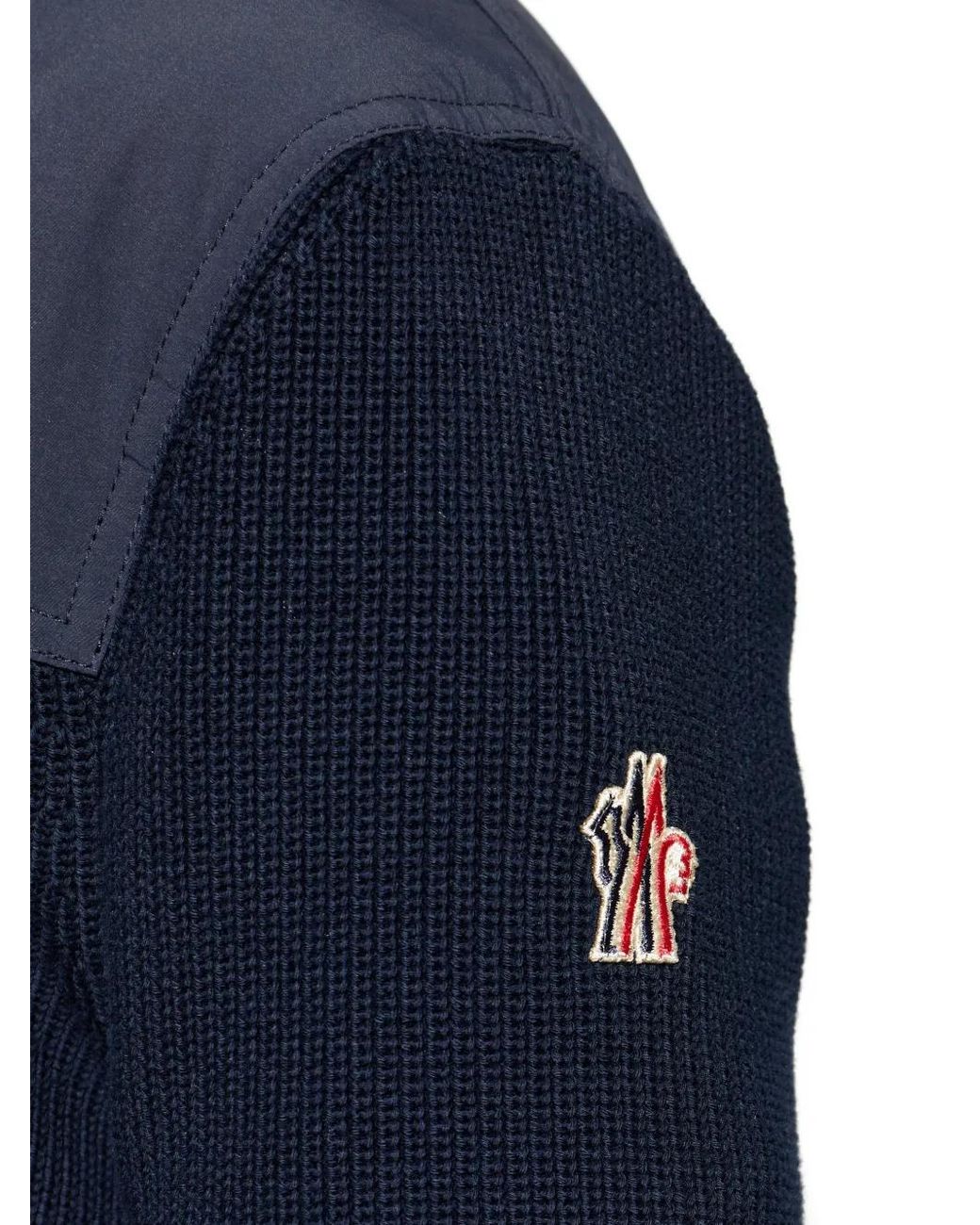 Moncler Blue Padded Zip-Up Cotton Cardigan for men