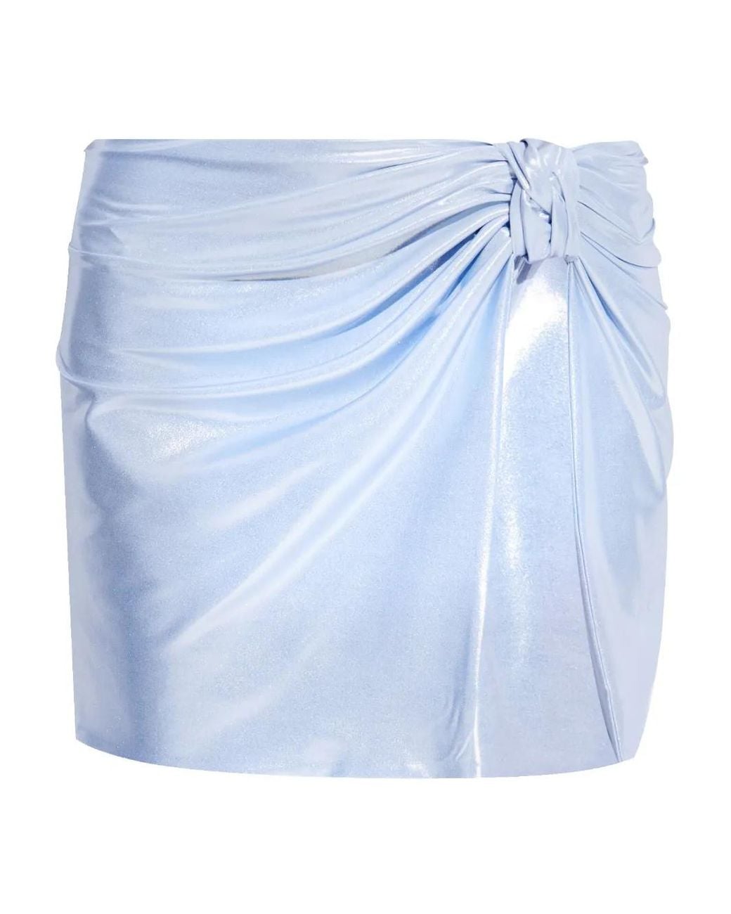 M I S B H V Blue Metallic-Finish Mini Skirt