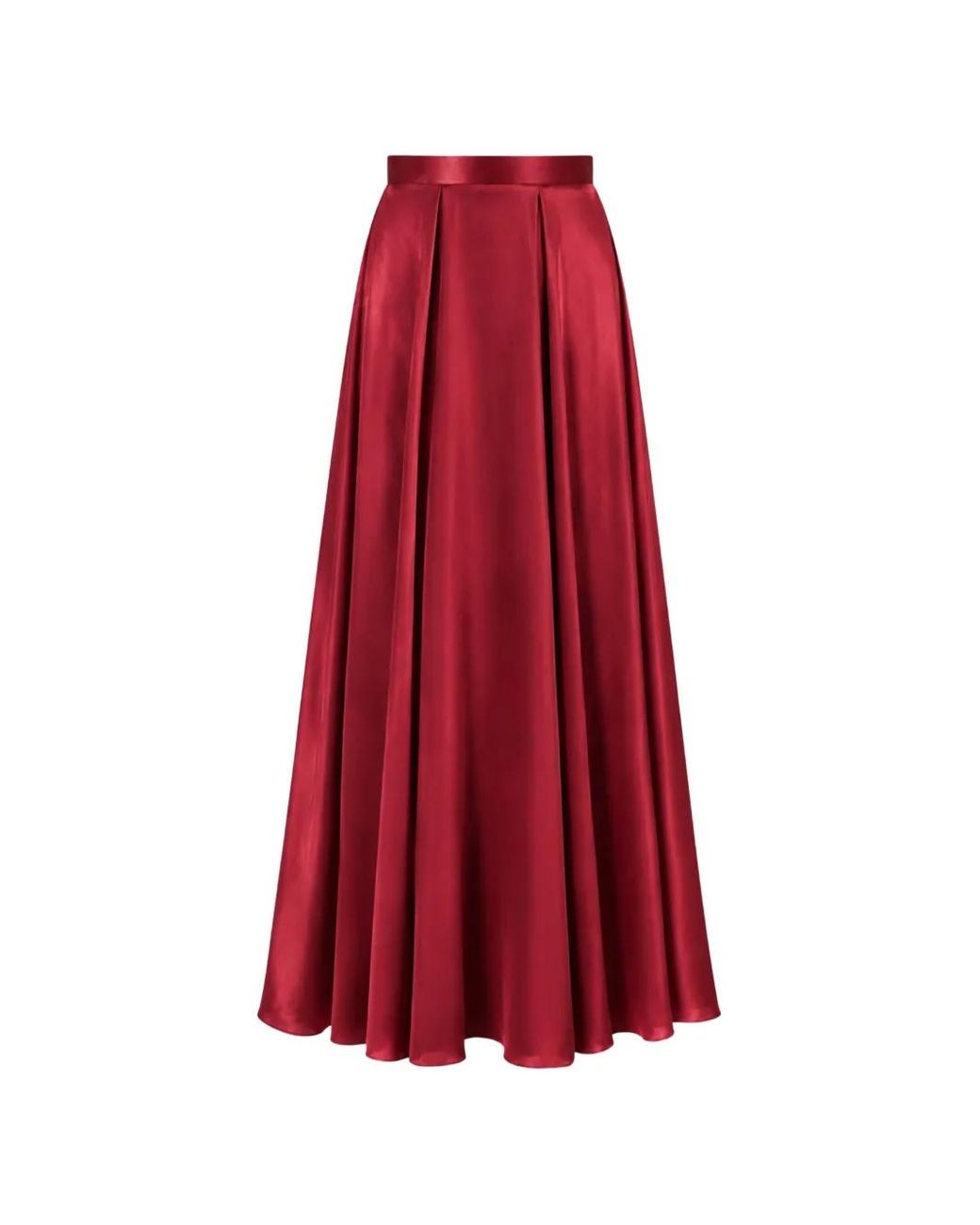 Temperley London Red Amerie Satin Maxi Skirt