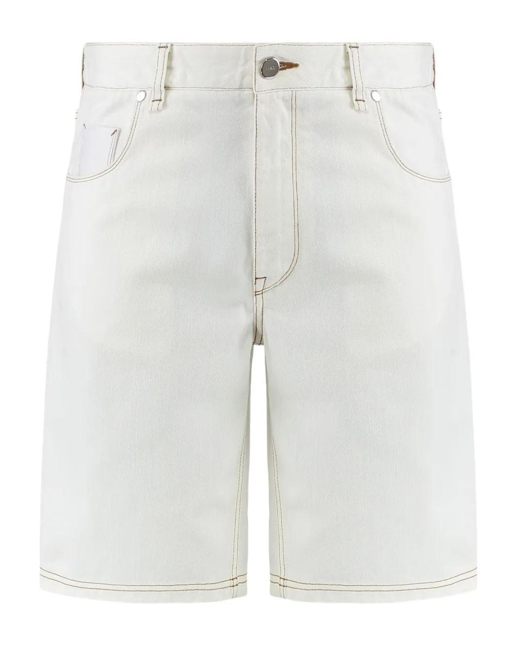 Fendi White Denim Shorts for men