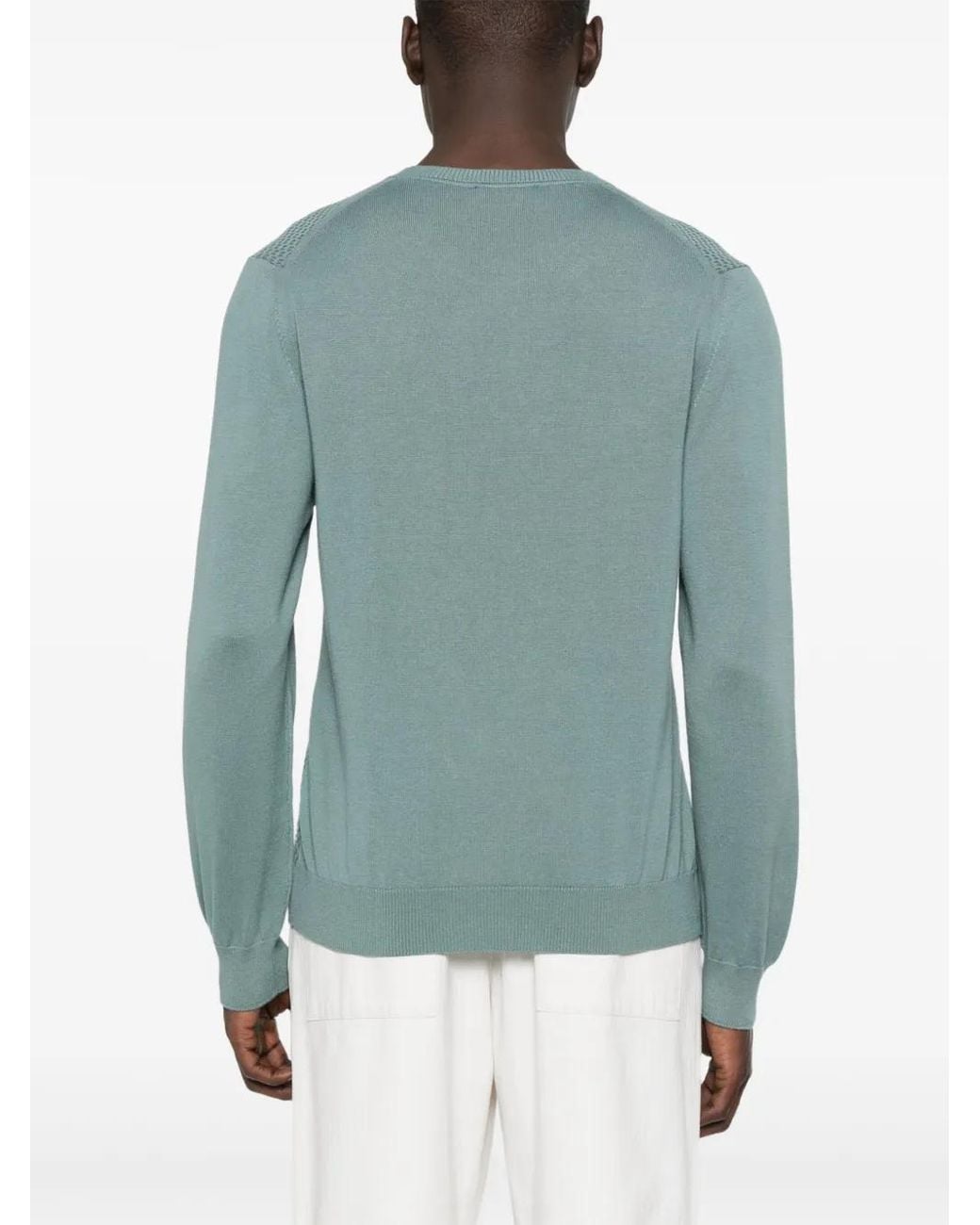 Canali Green Basket-Weave Sweater for men