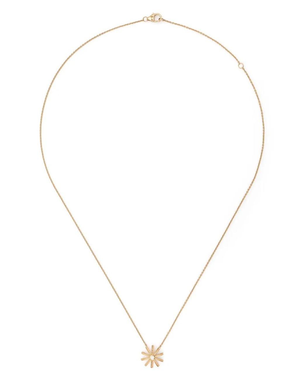 Harwell Godfrey White 18Kt Tiny Sunflower Diamond Pendant Necklace