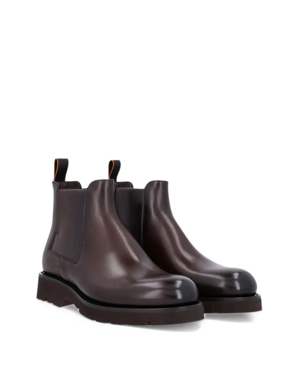 Santoni Brown Gio Leather Boots for men