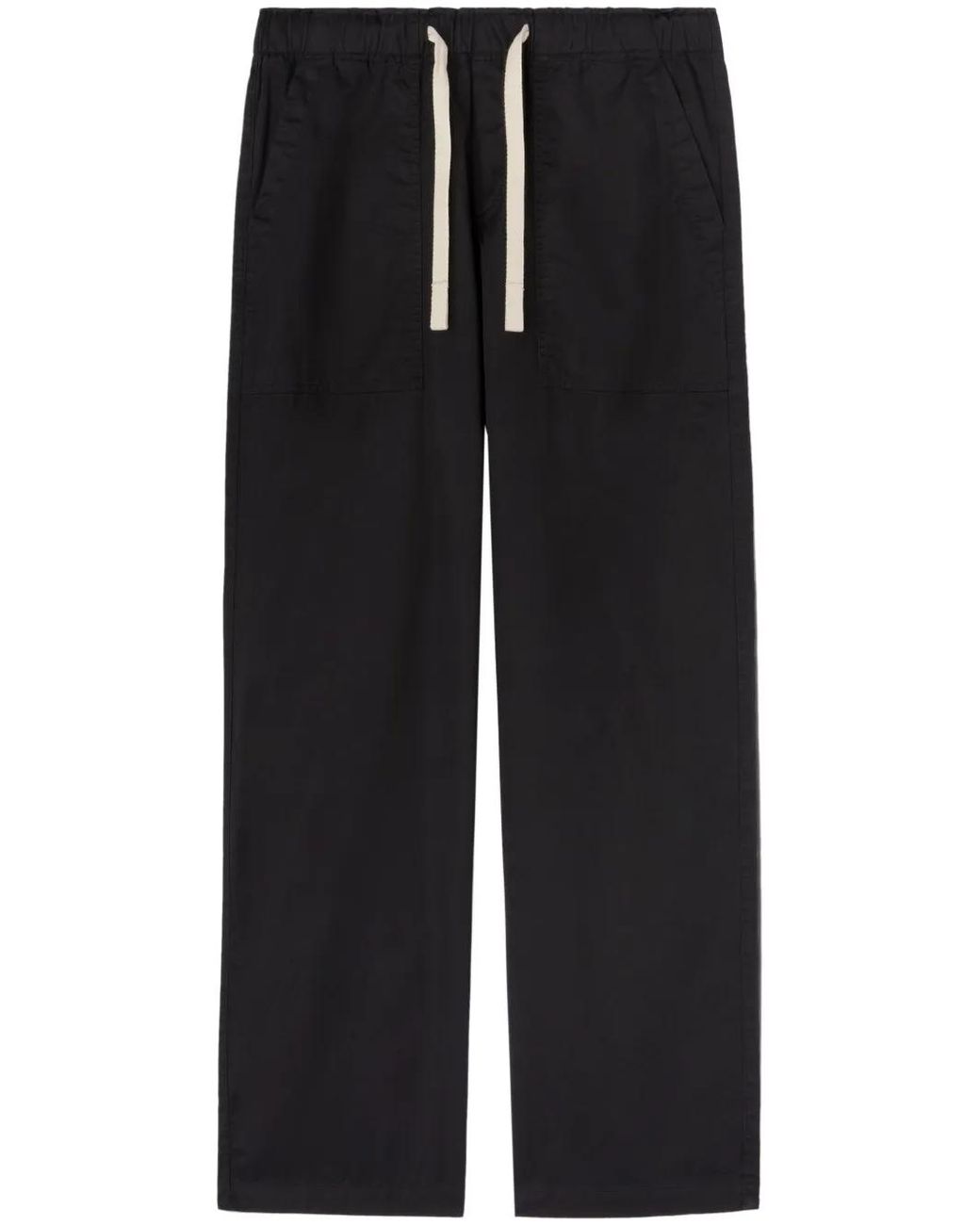 Palm Angels Black 'Curved Logo' Loose Pants for men