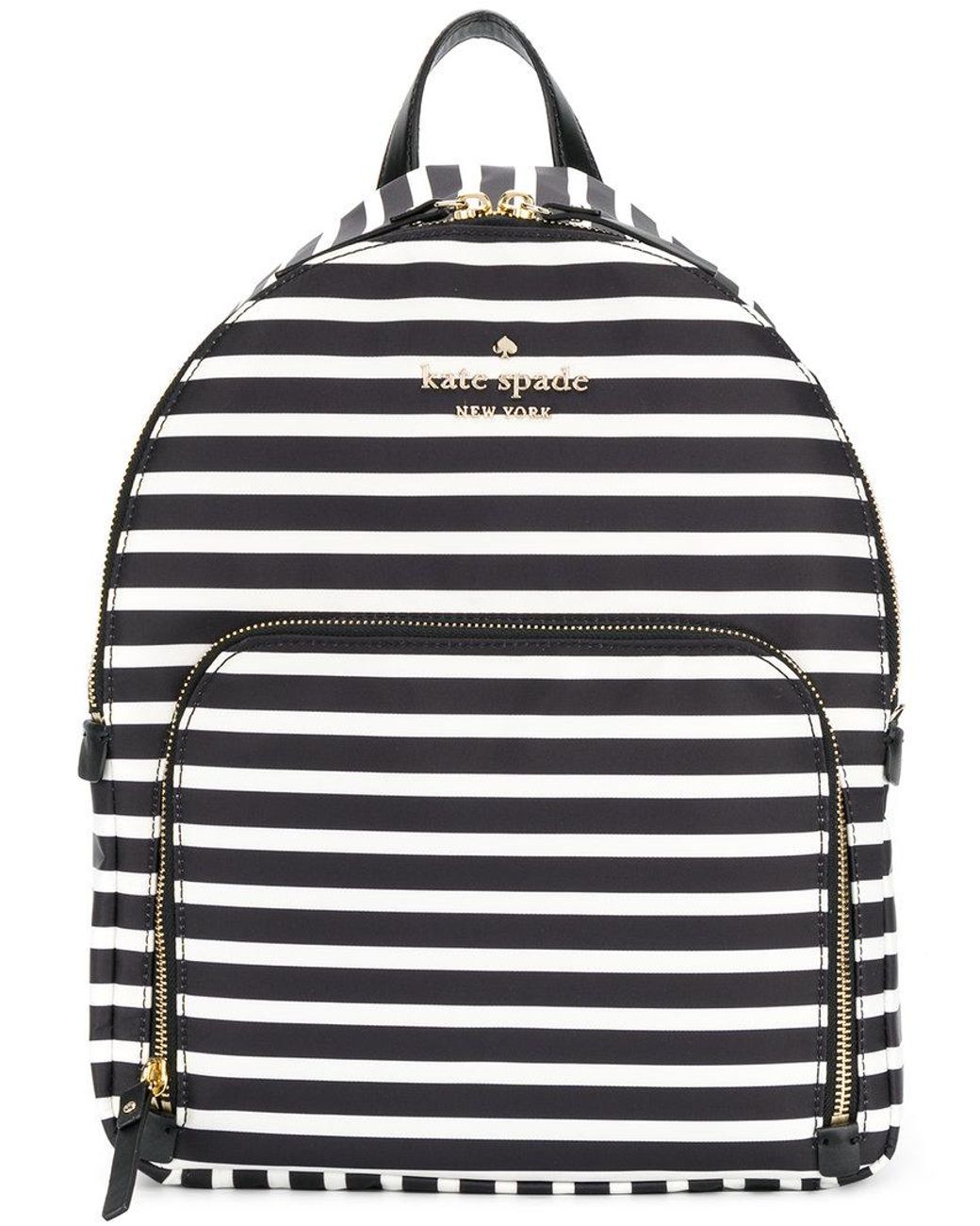 Kate Spade Striped Backpack in Black | Lyst