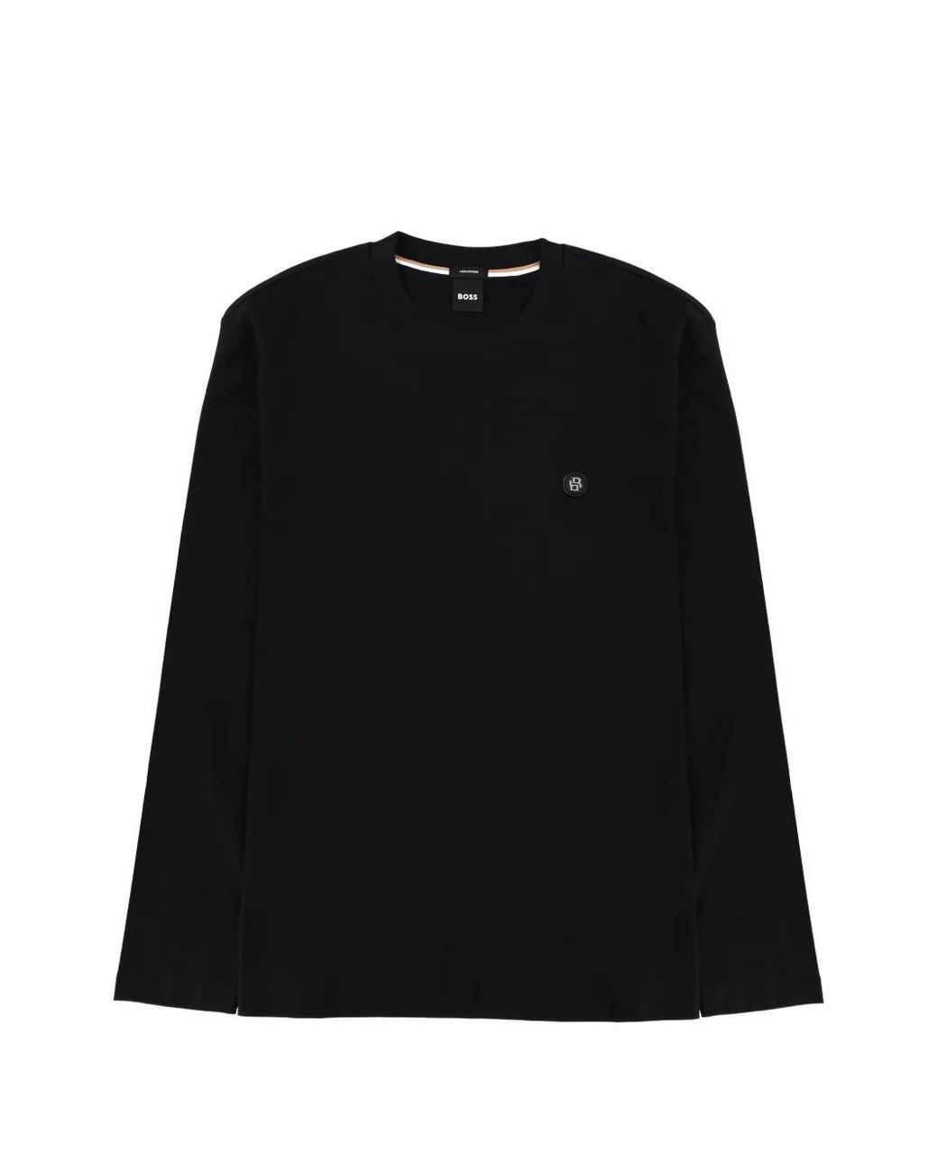 Boss Black Mercerised-Cotton T-Shirt With Double B Monogram for men