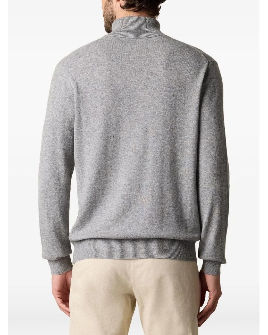 Brooks Brothers Gray Cashmere Turtleneck Sweater for men