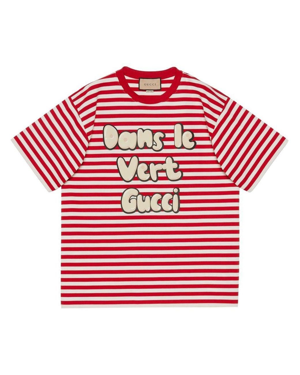 Gucci Striped Dans Le Vert T-shirt in Red for Men | Lyst