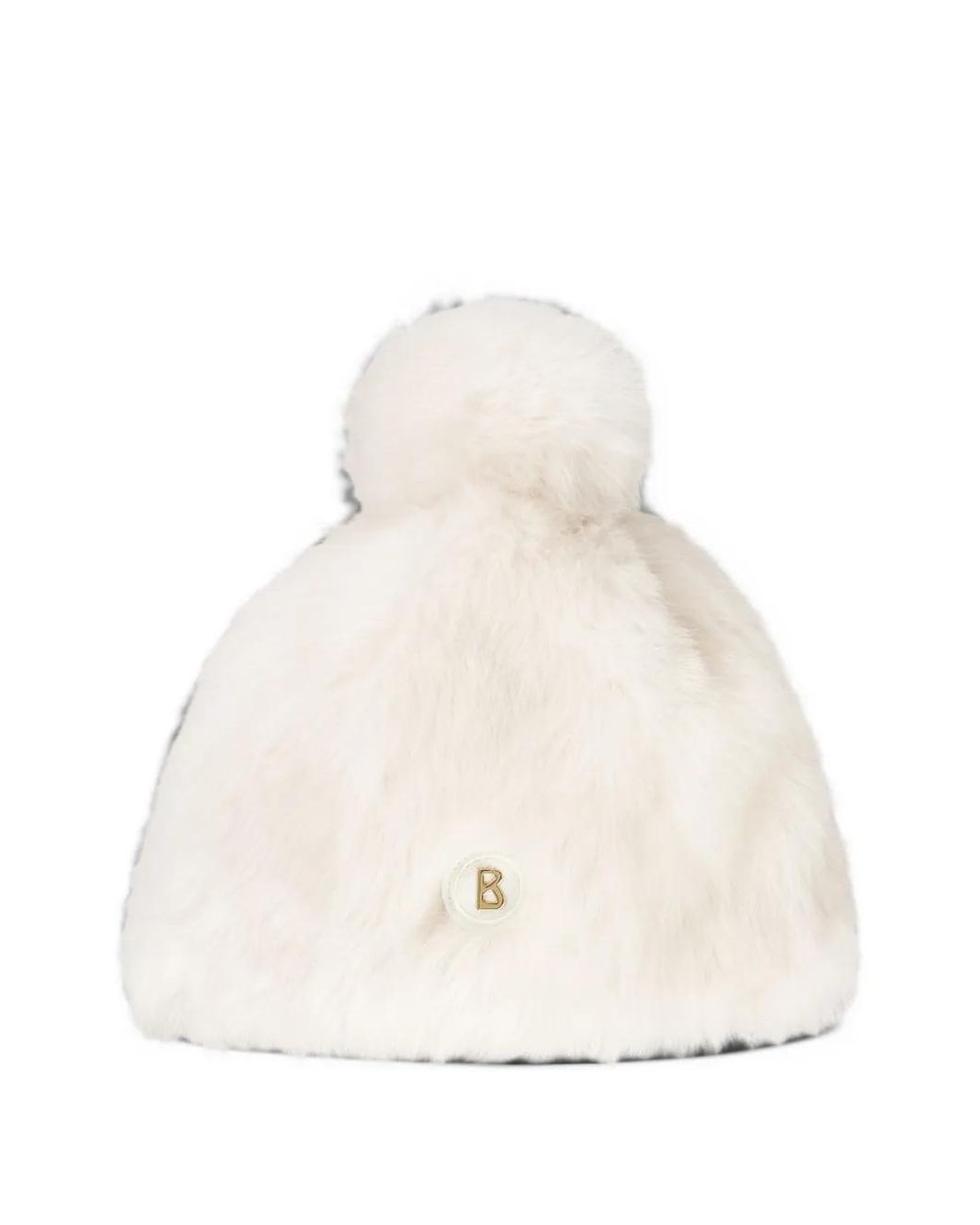 Bogner White Aria Pompom Beanie Hat