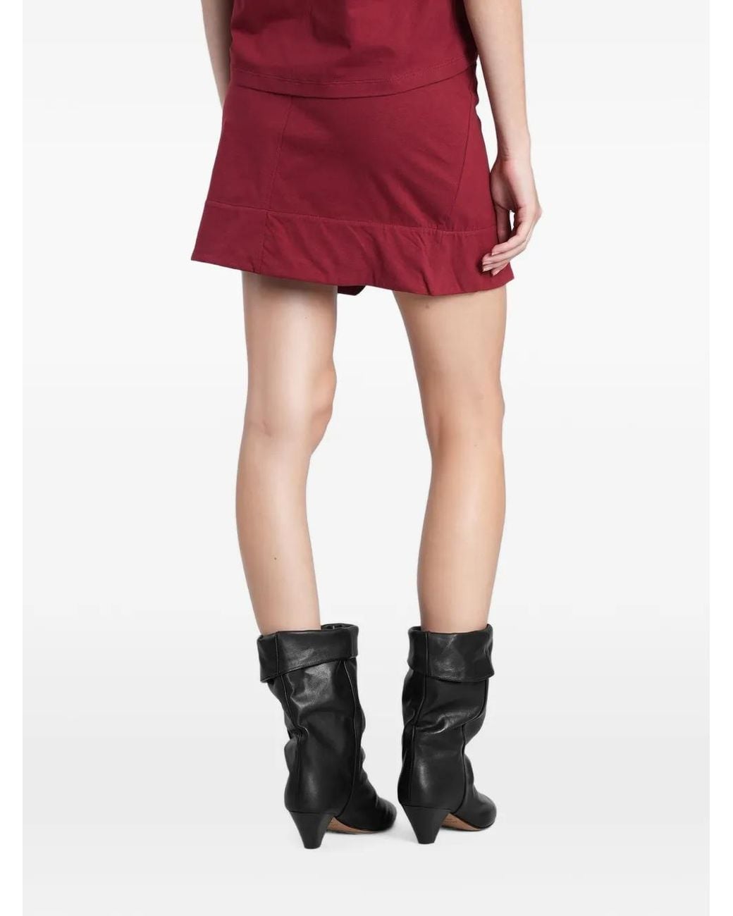 Isabel Marant Red Berenice Tie-Waist Wrap Mini Skirt