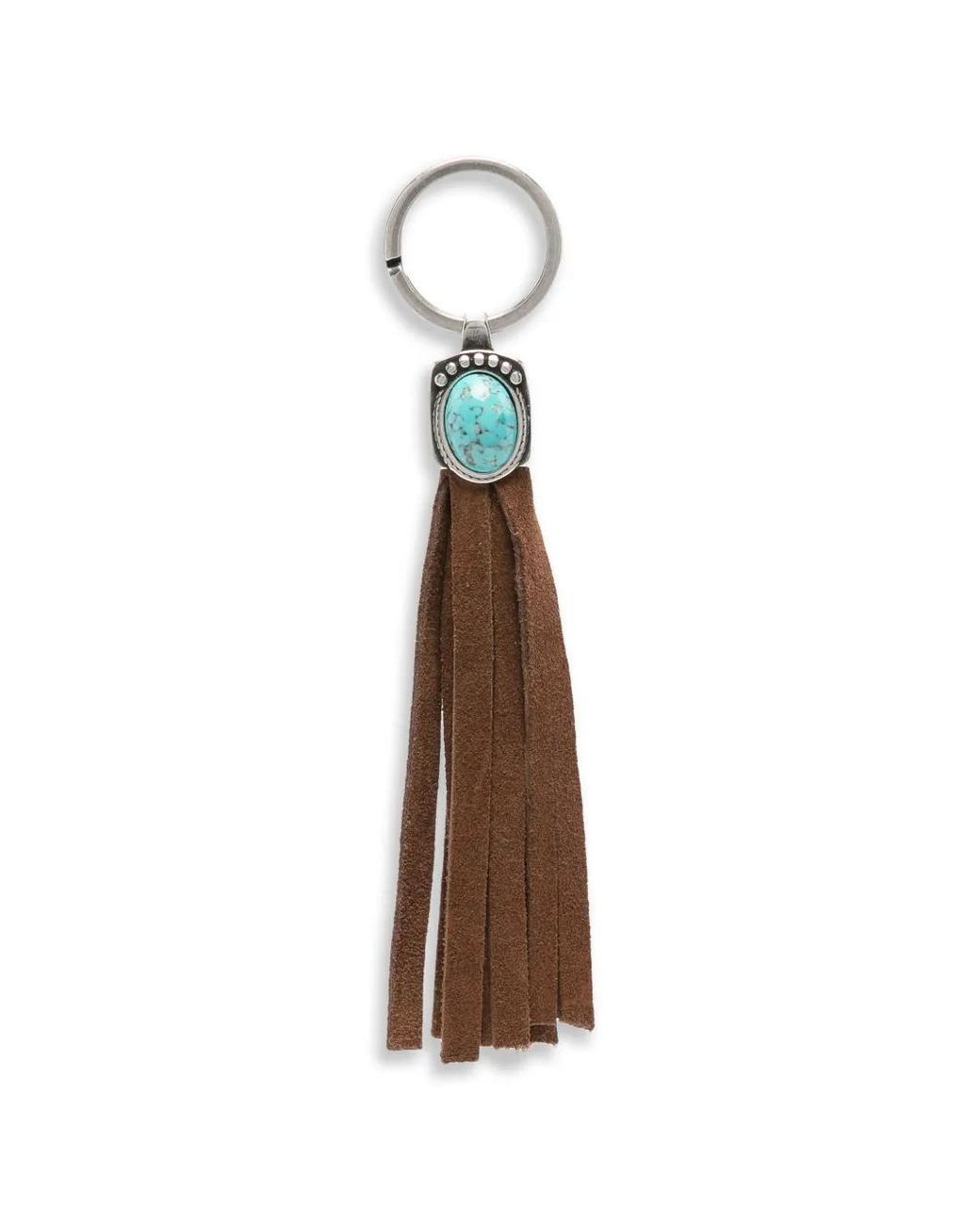 Eraldo White Tasselled Keyring for men