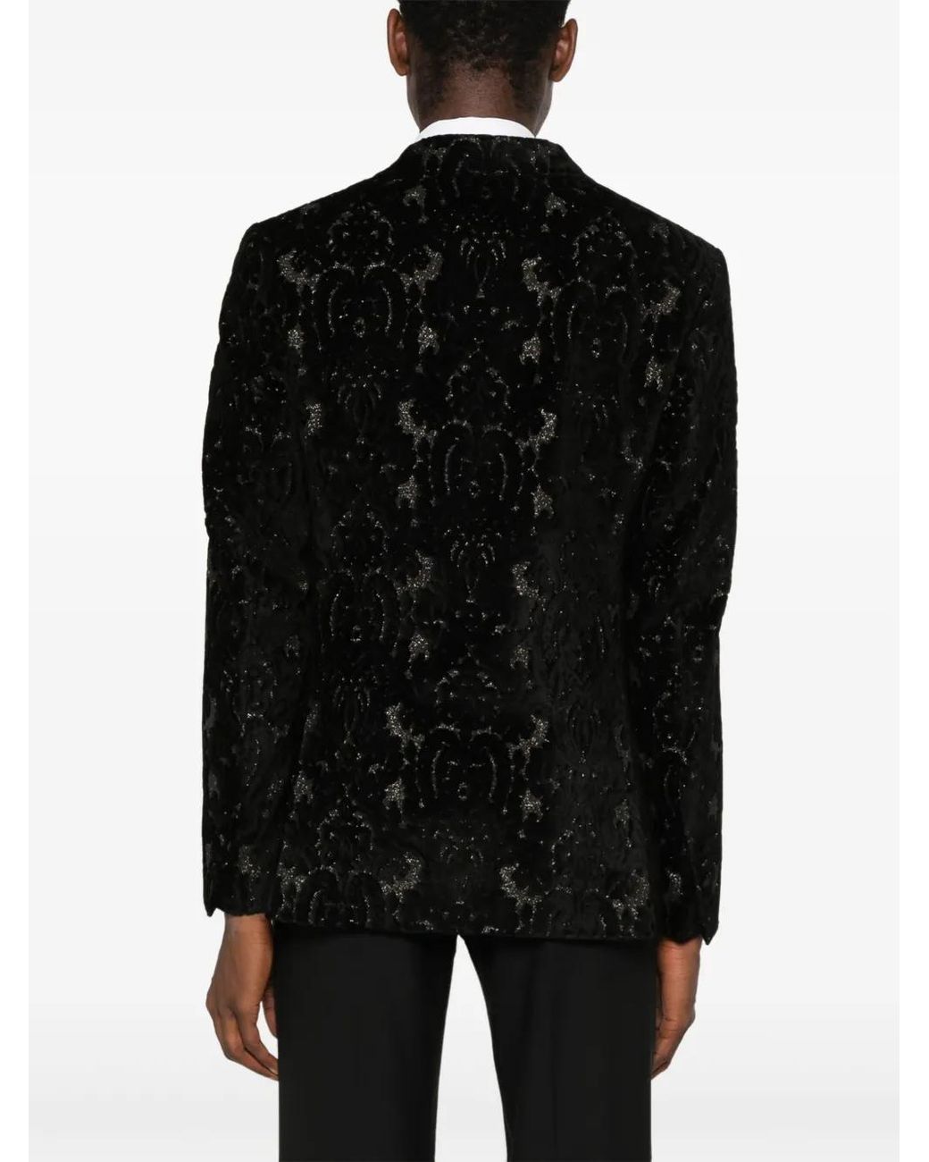Etro Black Devoré-Effect Single-Breasted Blazer for men