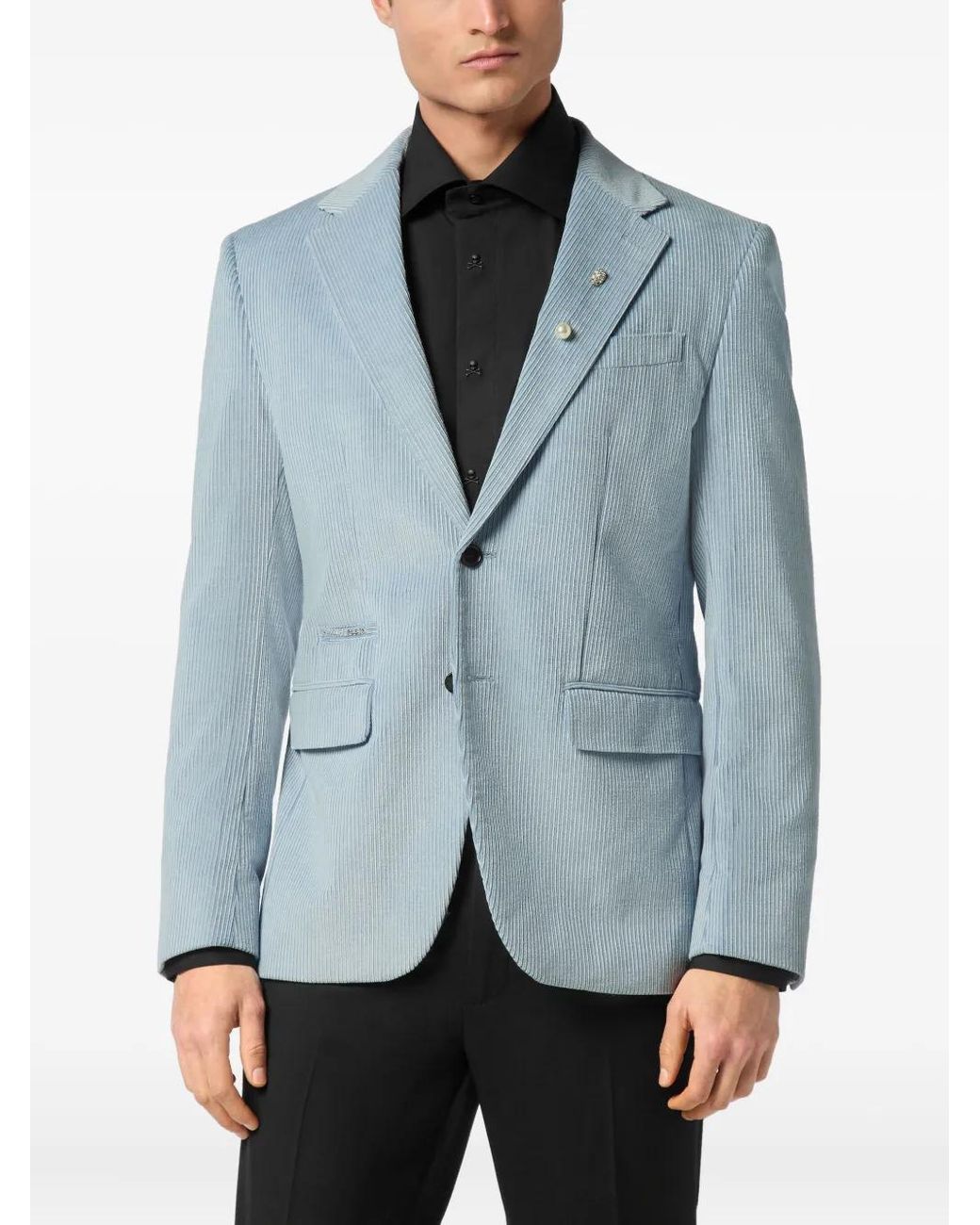 Philipp Plein Blue Single-Breasted Blazer for men