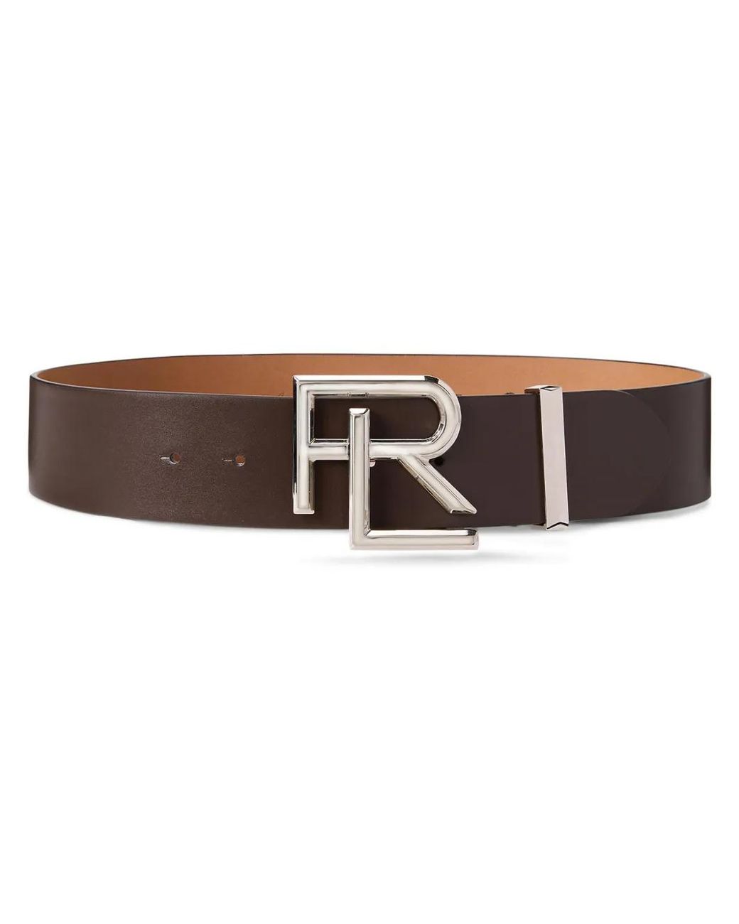 Ralph Lauren Brown Logo-Buckle Leather Belt