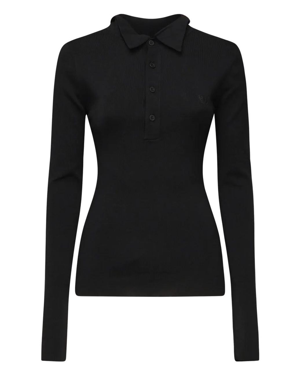 Balenciaga Geribbeld Poloshirt in het Black