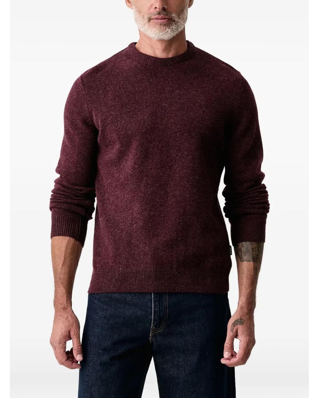 Barbour Red Holden Crew-Neck Jumper for men