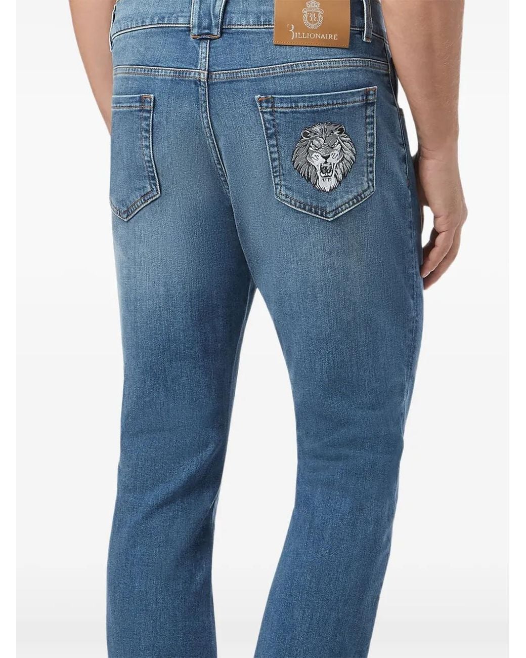Billionaire Blue Jean Slim À Broderies for men