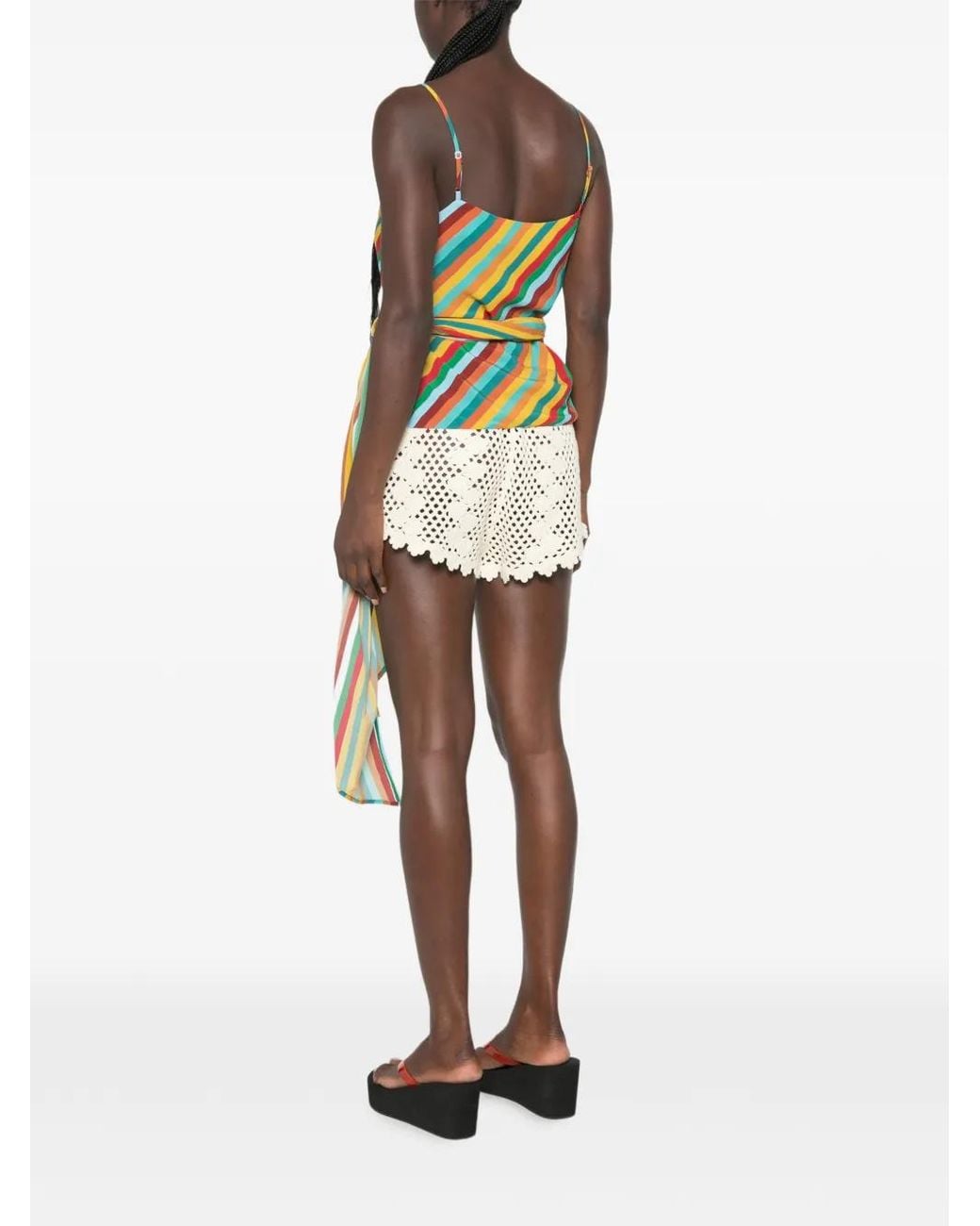 Simon Miller Red Marlowe Striped Wrap Tank Top