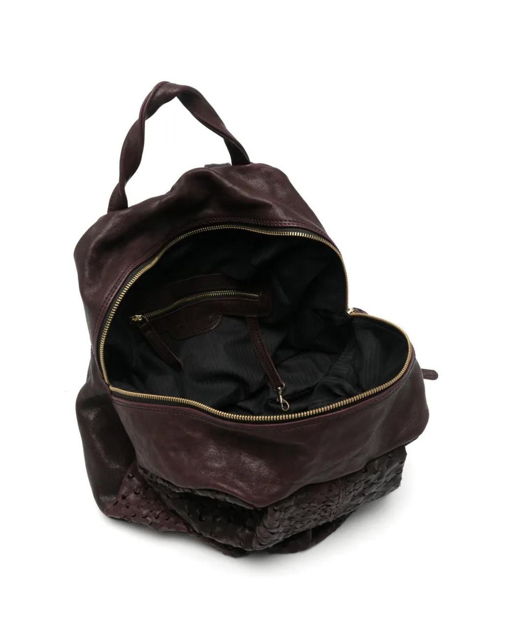 Mialuis Black Nerina Leather Backpack