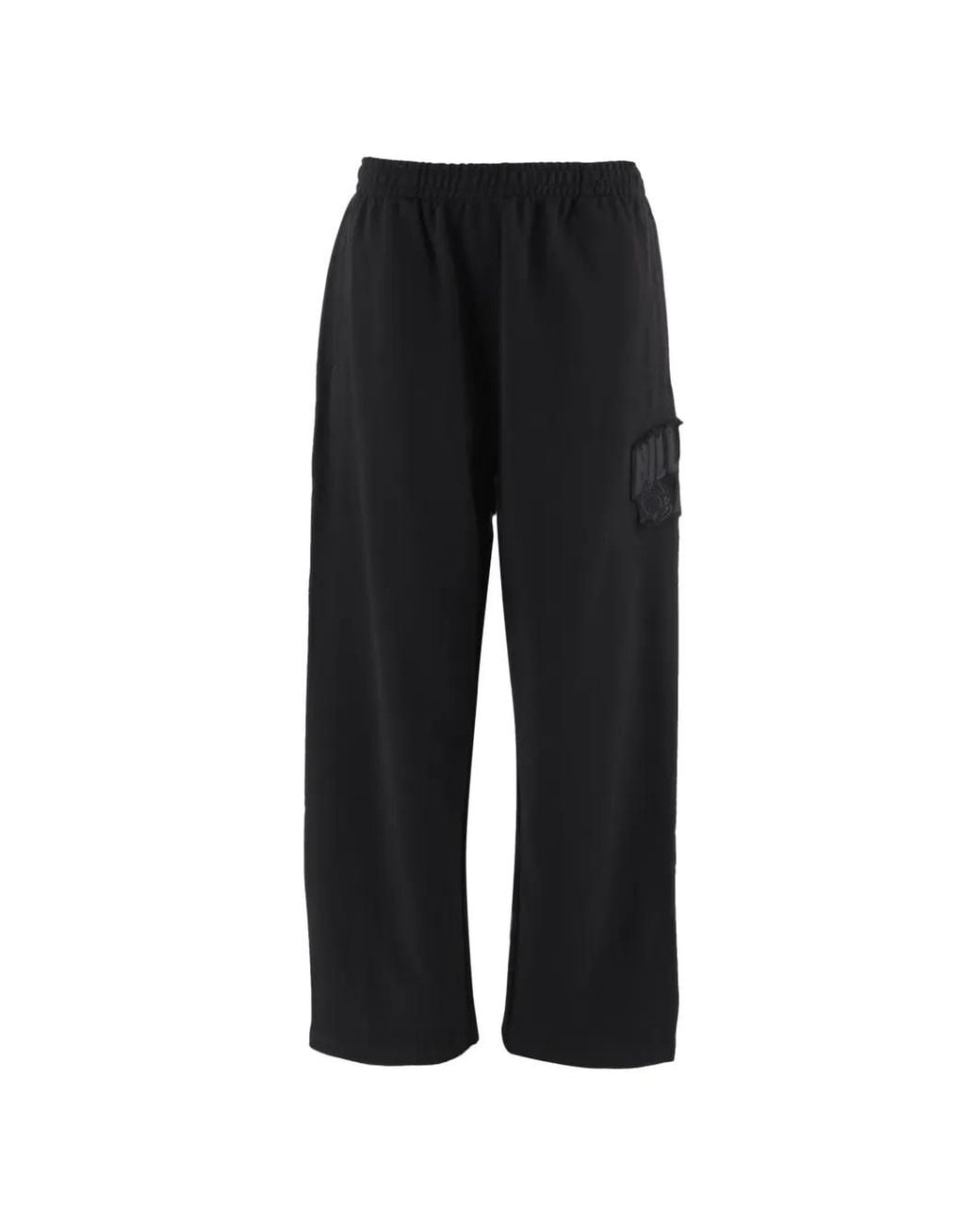 Billionaire Black Logo-Patch Wide-Leg Trousers for men
