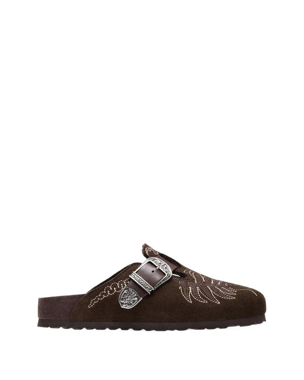 Birkenstock Brown Etro Boston Embroidery Mules