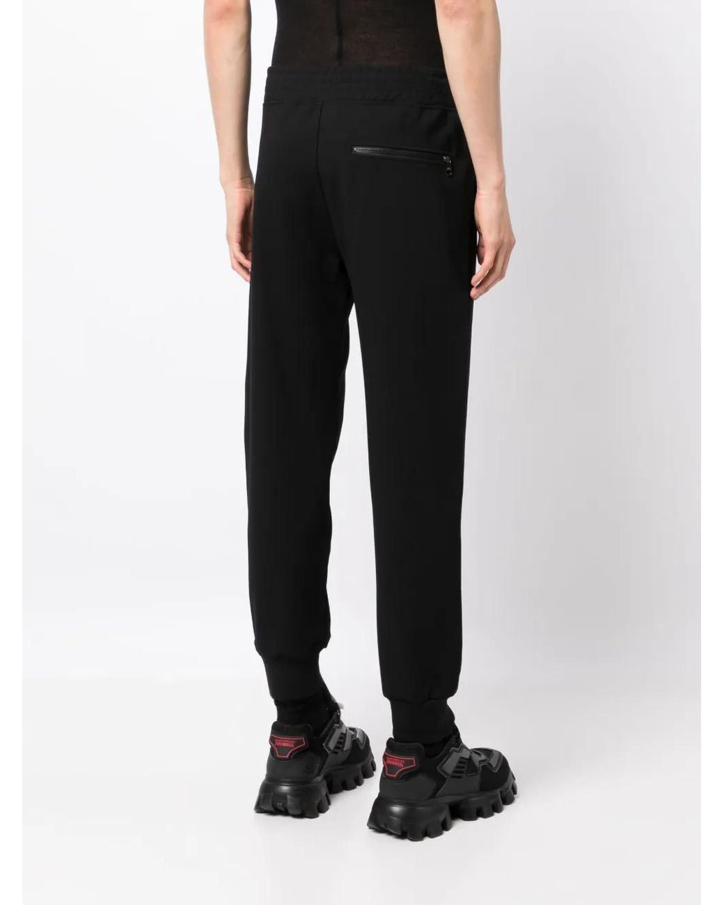 Neil Barrett Black Embroidered-Bolts Track Pants for men