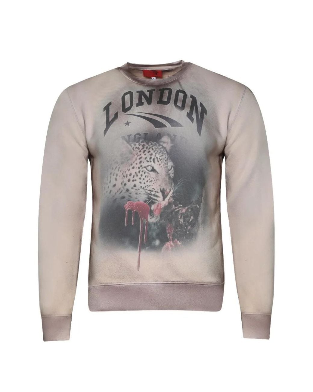 La Maskarade Gray Dirty London Graphic-Print Sweater for men
