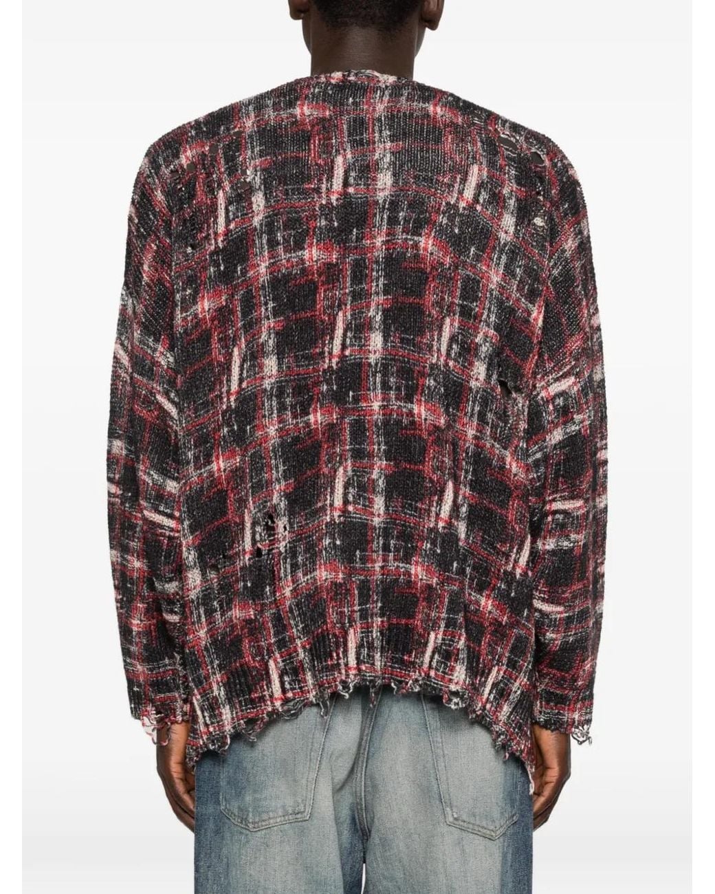 R13 Brown Frayed Cardigan for men