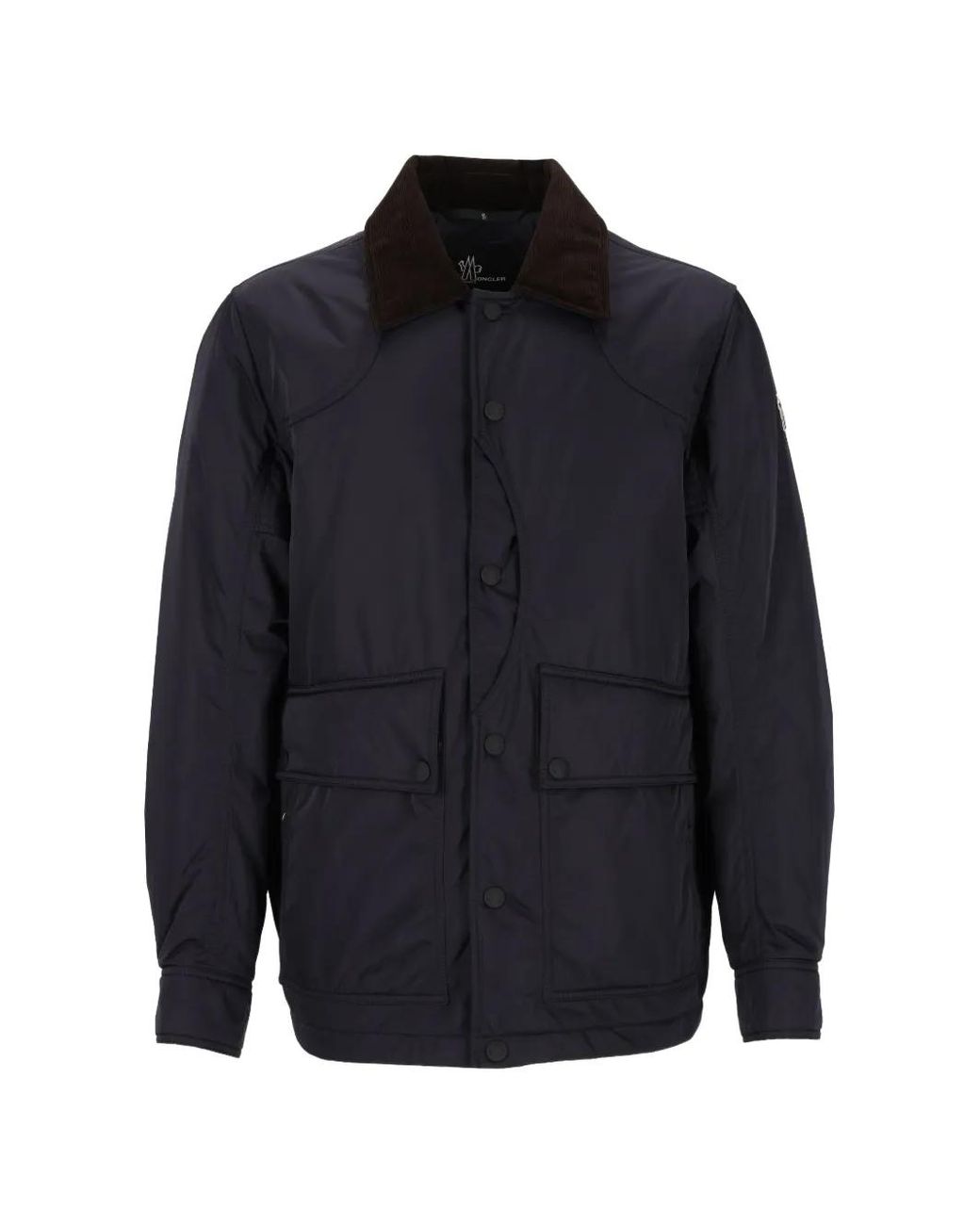 Moncler Blue Louron Corduroy-Collar Jacket for men