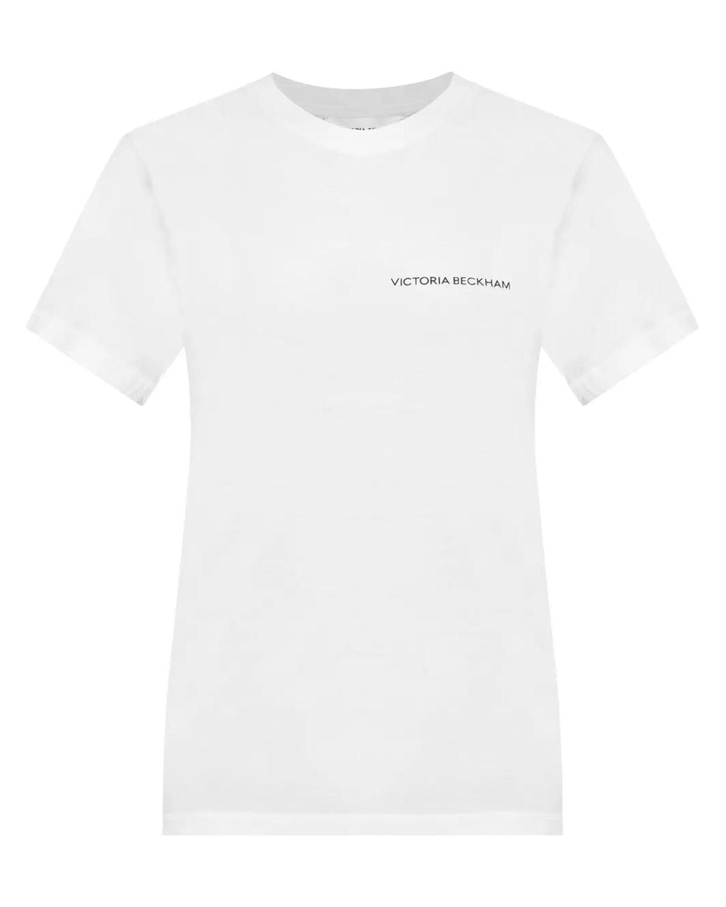 Victoria Beckham White Shrunken Logo Tee