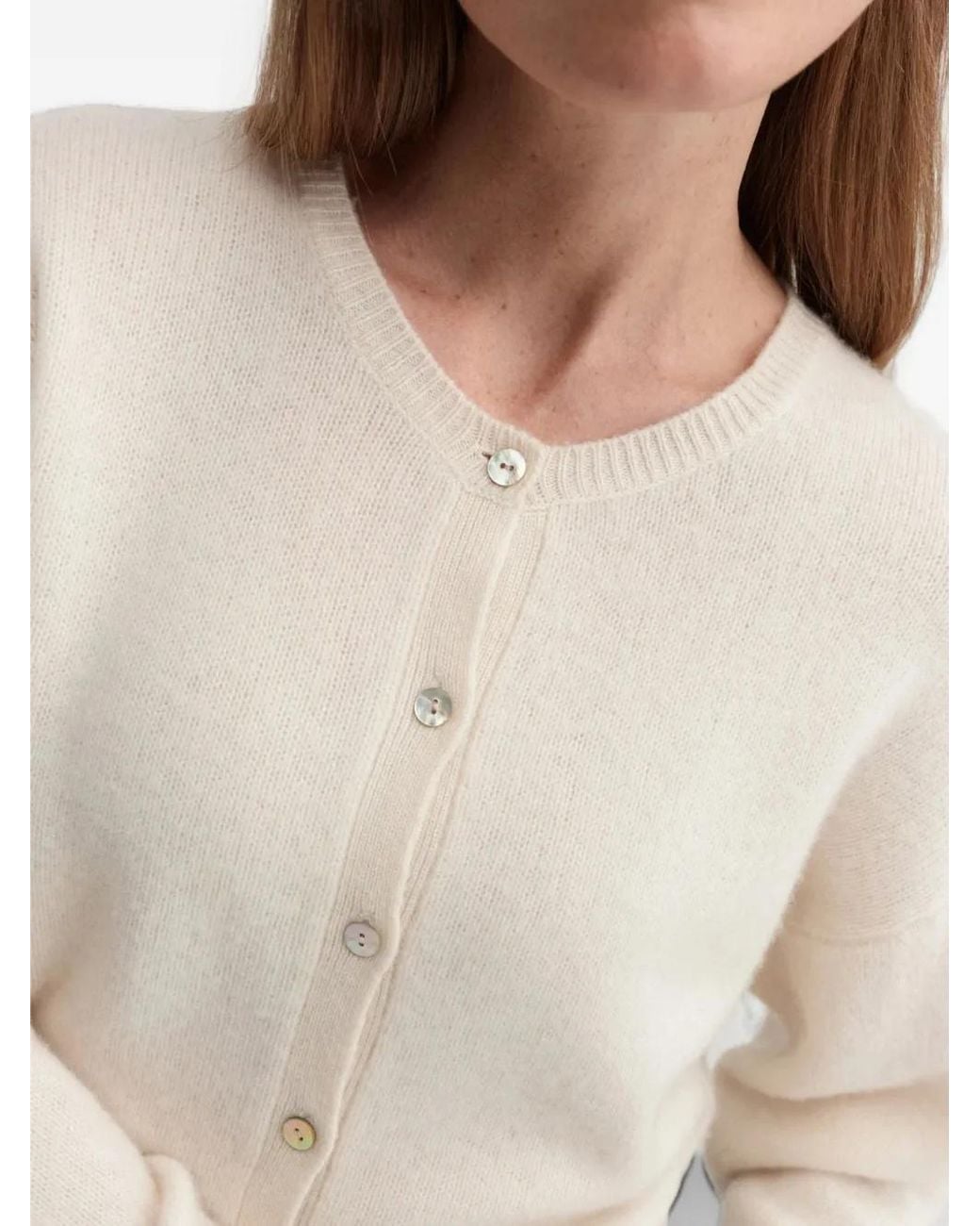 Almada Label White Coco Wool Cardigan