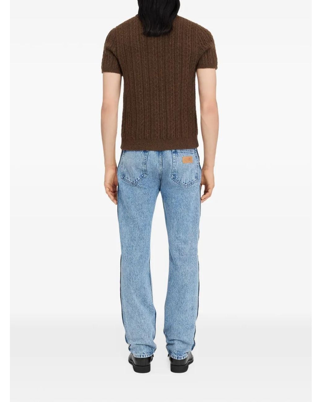 MM6 by Maison Margiela Brown Ribbed Polo Shirt for men