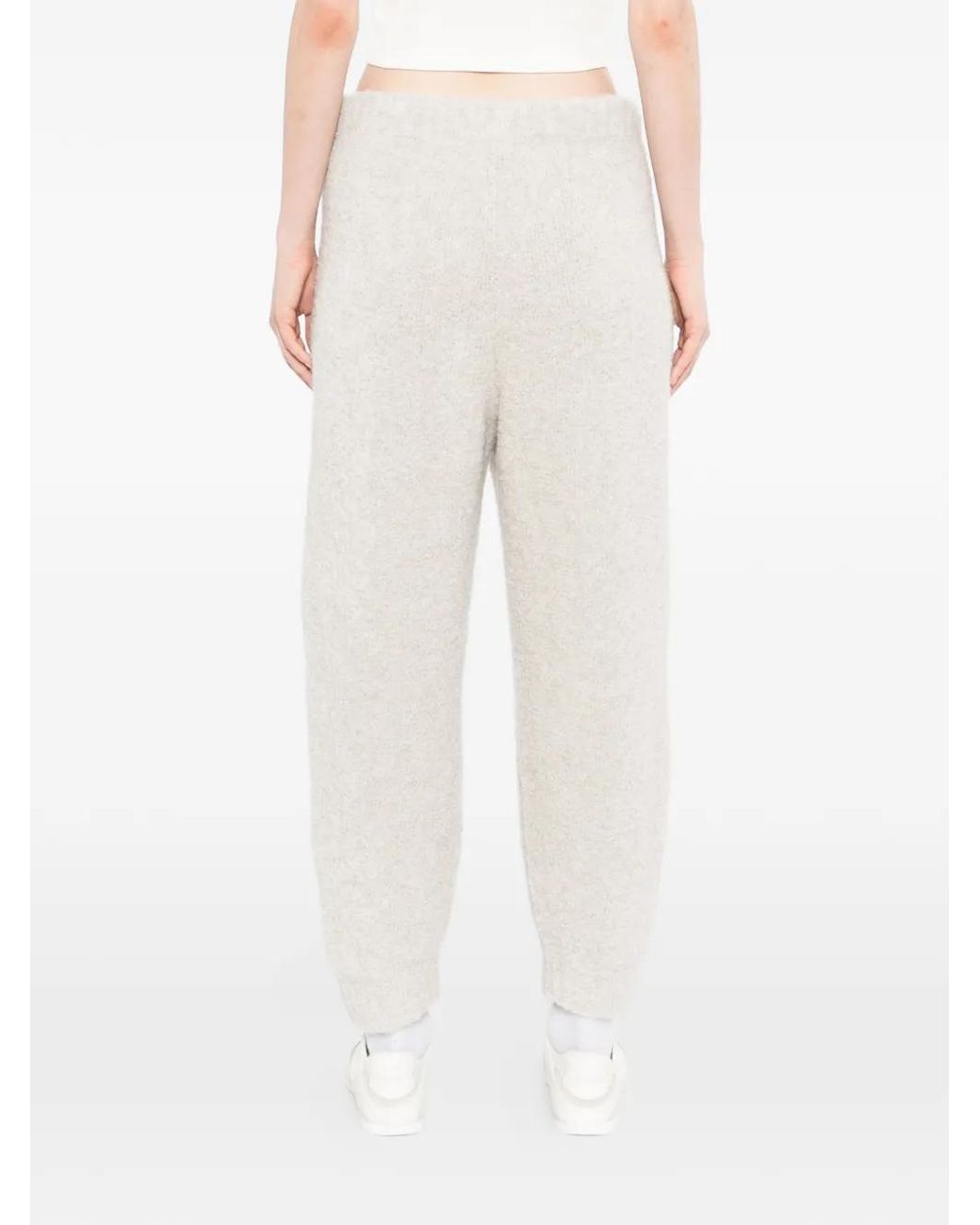 James Perse White Bouclé Drawstring Track Pants