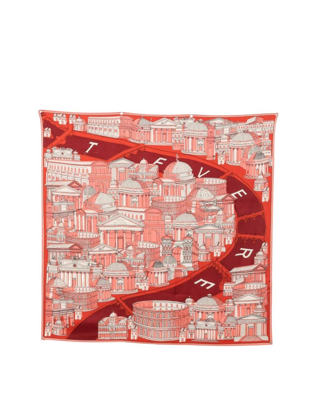 Inoui Edition Red Architecture-Print Scarf