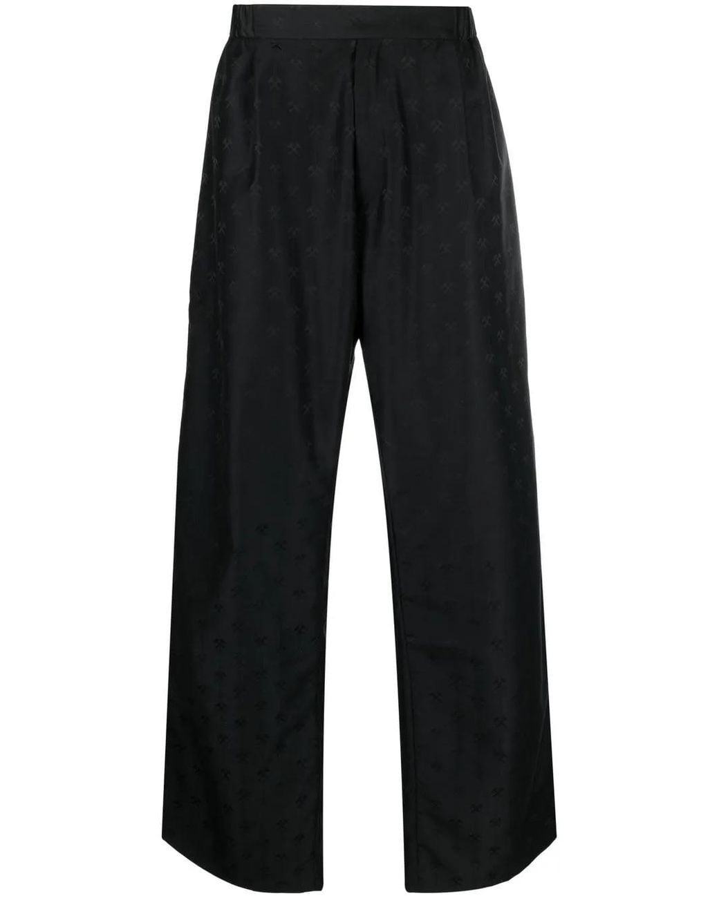 GmbH Blue Hammer-Jacquard Straight-Leg Trousers for men