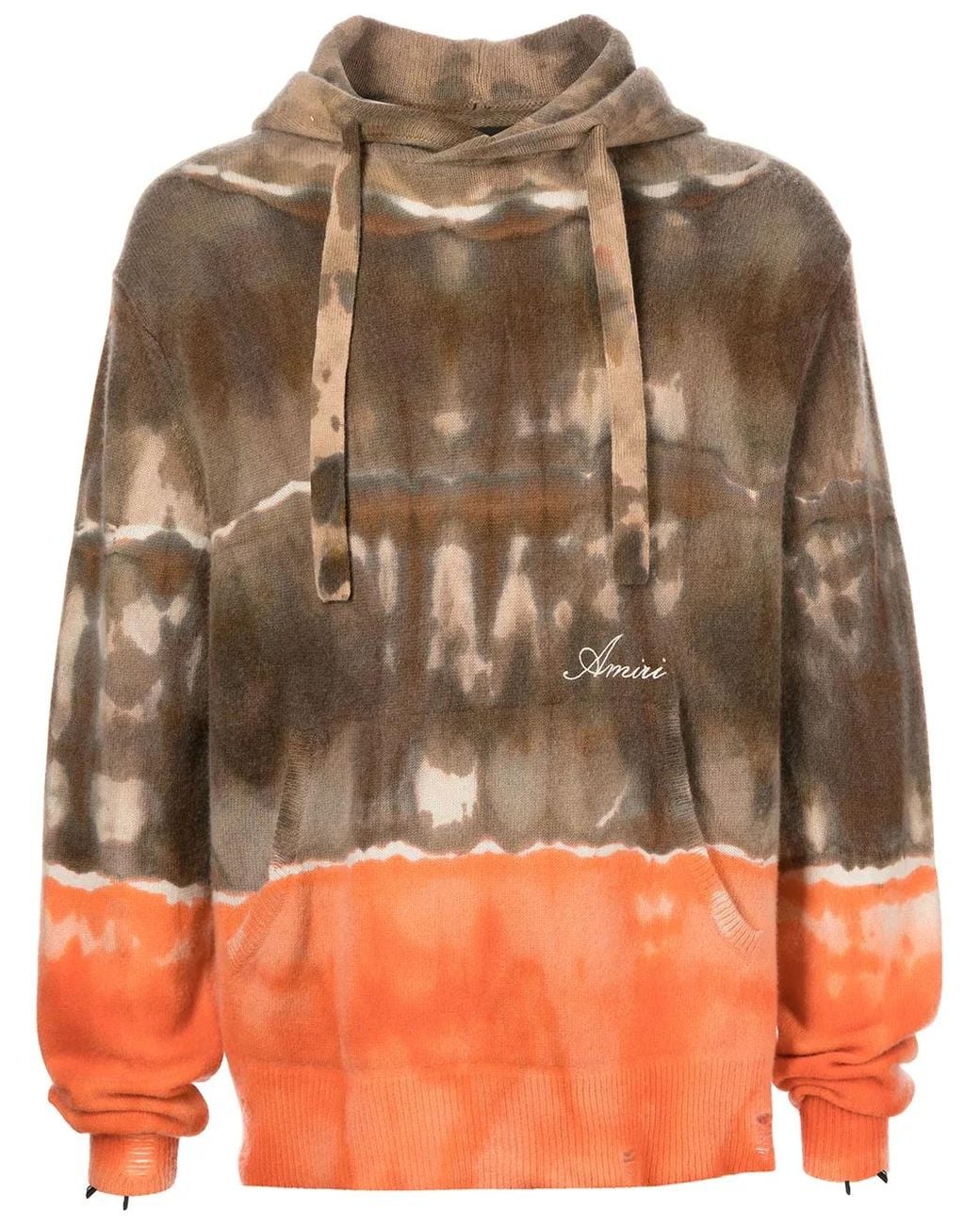 Amiri Brown Space-Dye Cashmere Hoodie for men