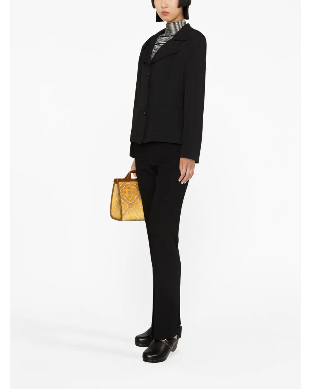 Etro Black Single-Breasted Patch-Pocket Blazer