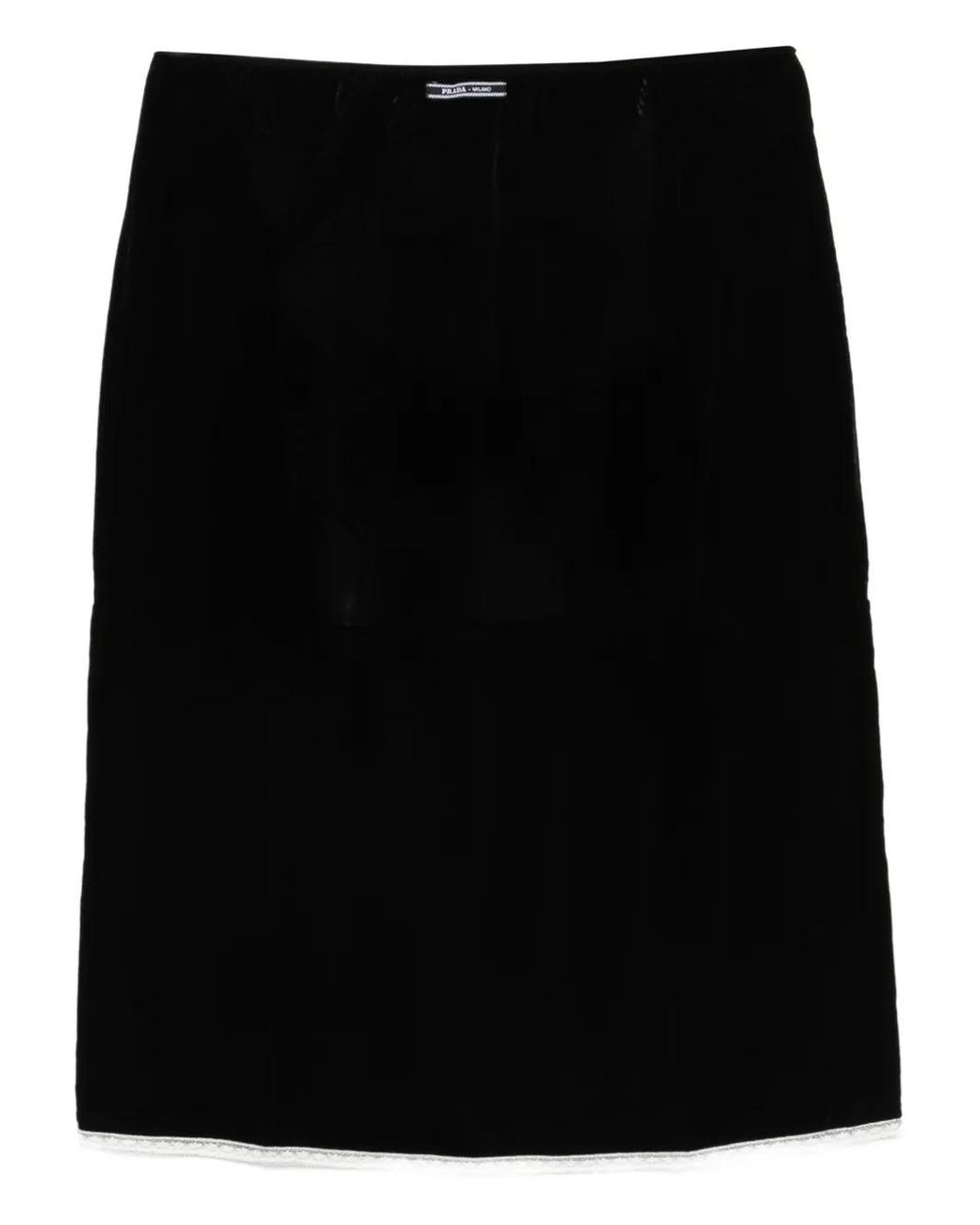 Prada Fluwelen Midi-Rok in het Black