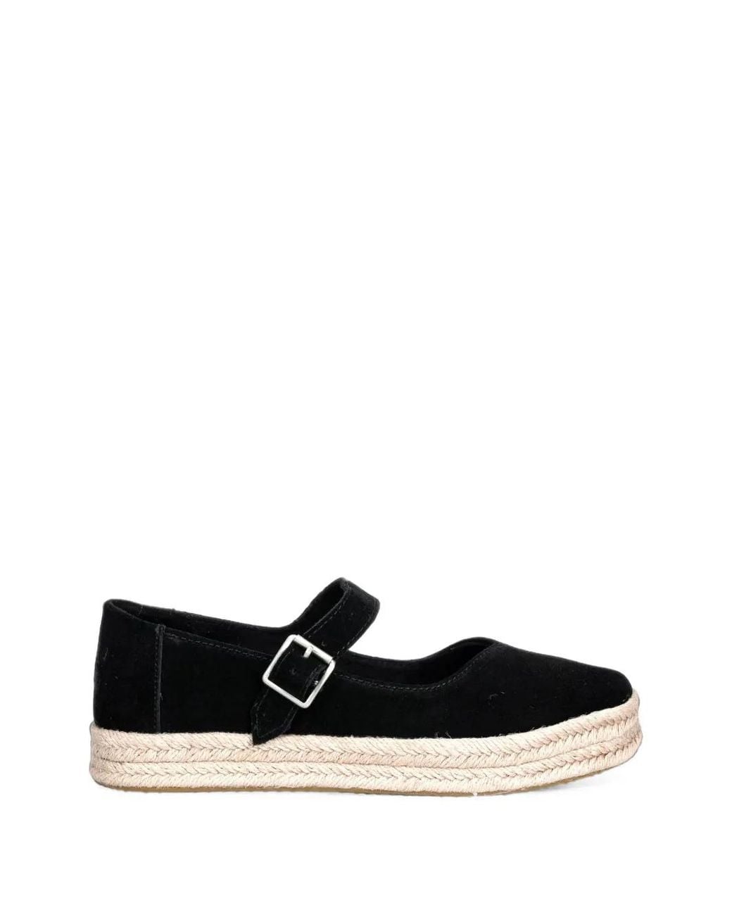 TOMS Black Carolina Mary Jane Buckle-Strap Platform Espadrilles