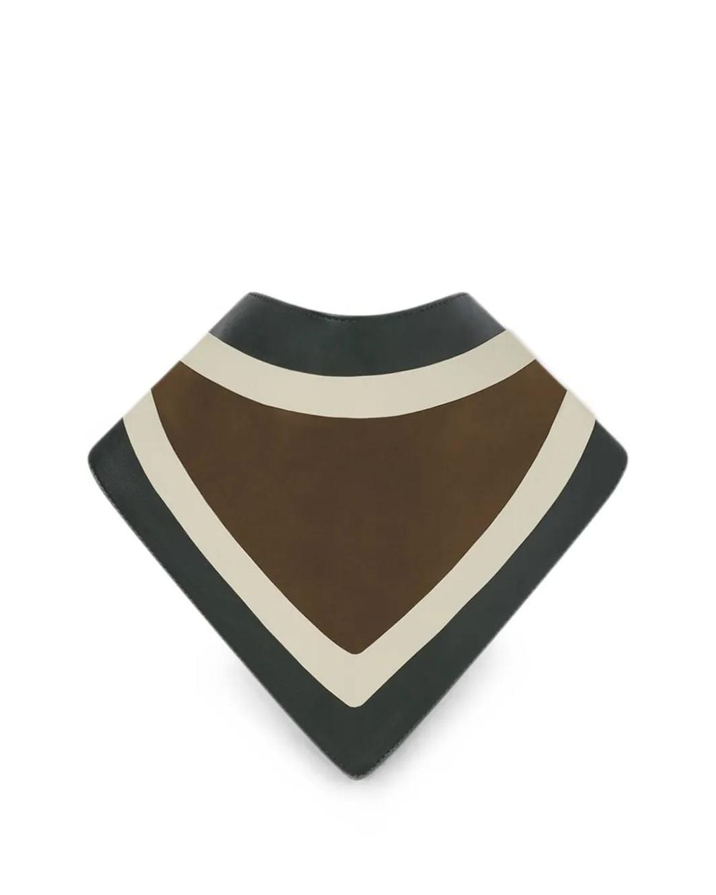 RETORI Brown Colour-Block Leather Bandana Scarf for men