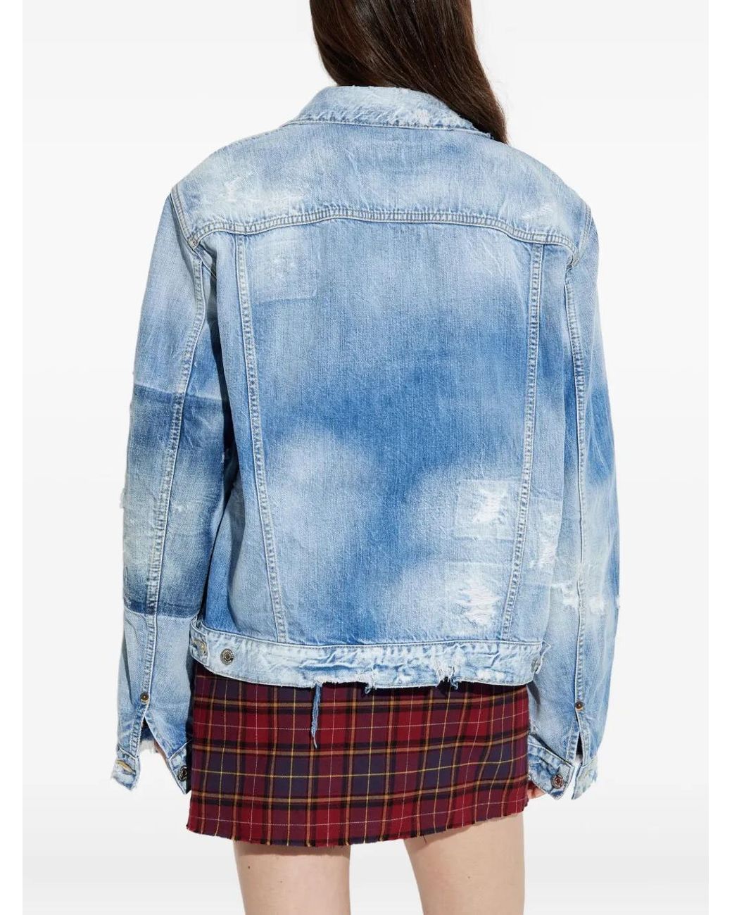 DSquared² Blue Distressed Denim Jacket