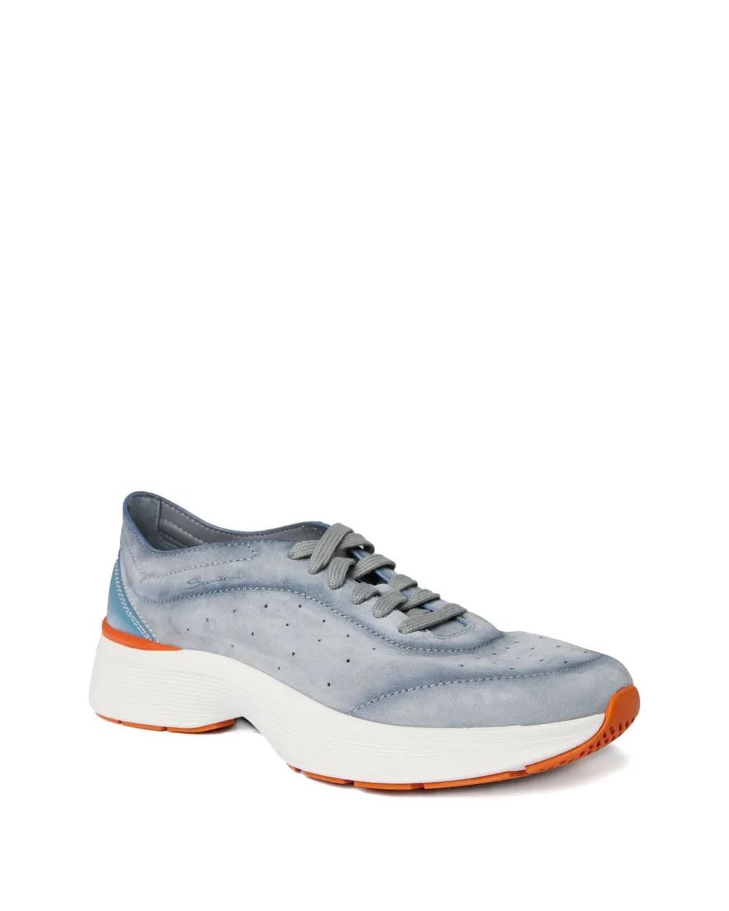 Santoni Blue Bounce Perforated Sneakers for men