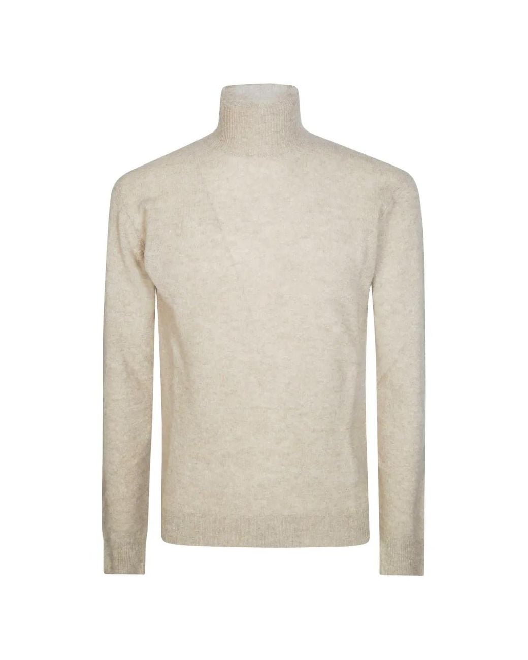 Altea White Lupetto Cashmere Turtleneck Sweater for men