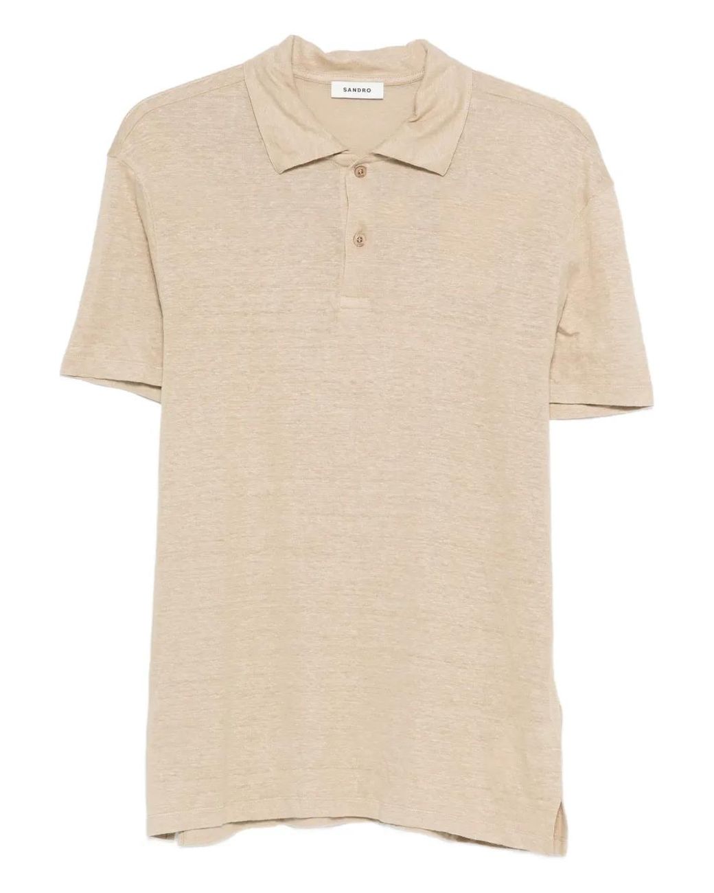 Sandro Natural Linen Polo Shirt for men