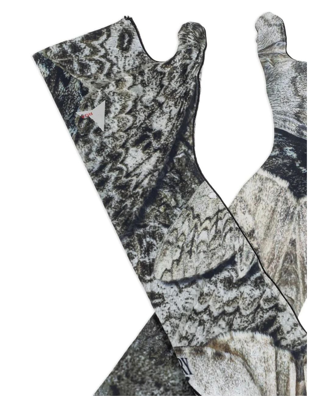 Roa Gray Patterned Gloves